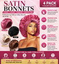 3-Pack Jumbo Satin Bonnets with Tie Band