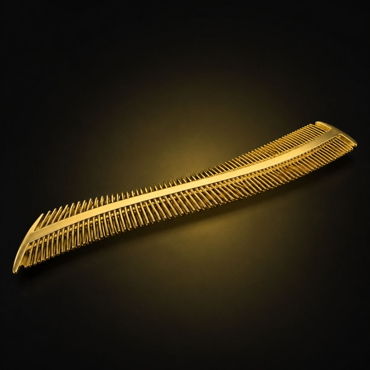Gold Curved Wave Comb